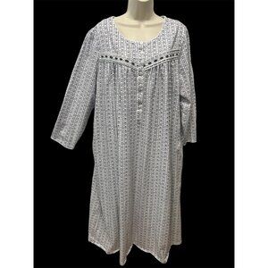 Lanz of Salzburg XL Nightgown 100% Cotton Knit Purple Heart